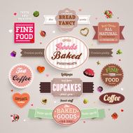 Bakery cafe labels set N2