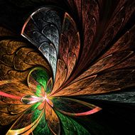 Beautiful flower pattern in stained-glass window style N2