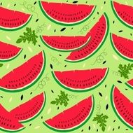 Seamless pattern with watermelon slices N4