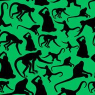 monkey shadows silhouette green and black pattern eps10 N2