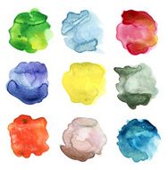 Set of abstract color watercolor blot N2