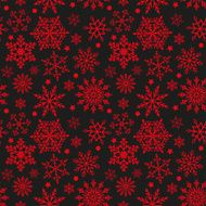 Snowflakes on black and red background seamless texture N2