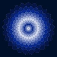 ornamental geometric hand-drawing bright blue spectral colored vector background