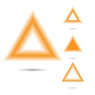 Set of abstract halftone design elements triangle shape