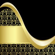 black and gold bright card with pattern - vector