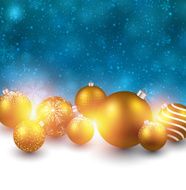 Winter background with golden christmas balls N3