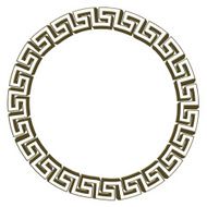 Single Greek key circle gold Isolated on white Illustration N2