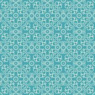 turquoise retro flowers and leaves N2