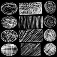 Hand drawn sketches rough hatching grunge texture Set N3