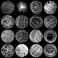 Hand drawn sketches rough hatching grunge texture Set N4