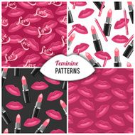 Beauty and make-up fashion seamless patterns N2