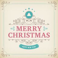 merry christmas vintage ornament on paper background