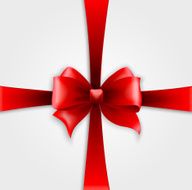 Invitation card with red holiday ribbon and bow N4