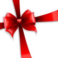 Invitation card with red holiday ribbon and bow N5