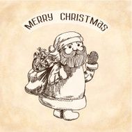 New year and Merry Christmas Santa Clause in sketch style