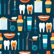Medical seamless pattern with dental equipment icons N2