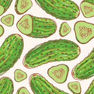 hand-drawn cucumbers