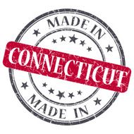 made in Connecticut red round grunge isolated stamp N2
