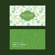 Vector ecology symbols horizontal frame pattern business cards set