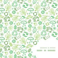 Vector ecology symbols frame corner pattern background