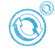 Loop arrows conceptual symbol sketch lined hand drawn texture N2