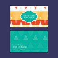 Vector vibrant ikat stripes horizontal frame pattern business cards set