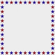 White paper with red and blue star border