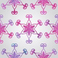 Vector Seamless Pattern with Watercolor Snowflakes N3