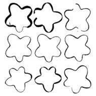Set of grunge flower shapes Design elements Vector watercolor N8