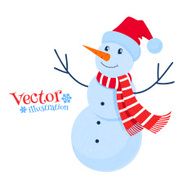 Cute snowman Vector Illustration isolated