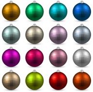 Set of textured realistic christmas balls N4