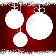 Christmas paper balls on red background N2