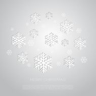 Merry Christmas greeting card with snowflakes N11