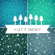 Seamless Snow Pattern Set EPS10