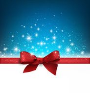 Christmas blue background with gift bow N2