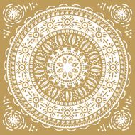 Monochromatic ethnic round ornament Abstract pattern Circle background N5
