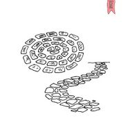 stone road in the garden Walkway brick vector illustration N2