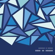 Vector abstract ice chrystals horizontal frame seamless pattern background