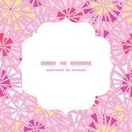 Vector pink abstract triangles circle frame seamless pattern background