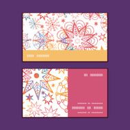 Vector textured christmas stars horizontal stripe frame pattern business cards