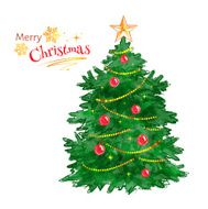 Christmas tree Watercolor illustration