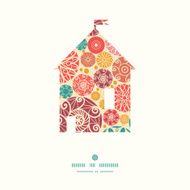 Vector abstract decorative circles house silhouette pattern frame N2