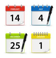 Calendar web colored icons template N2