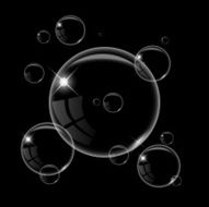 Elegant transparent bubbles on black background vector
