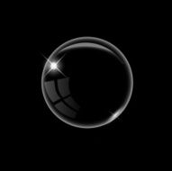 Elegant transparent bubbles on black background vector N2