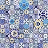 Mega Gorgeous seamless patchwork pattern from colorful Moroccan tiles ornaments
