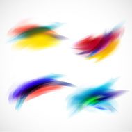 abstract colorful brush paint style element isolate on white background
