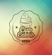 Cupcake food label over blurred background N10
