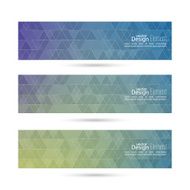 Set of vector banners with triangles and polygon mesh N12