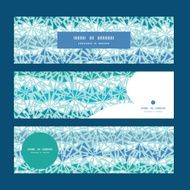 Vector abstract ice chrystals texture horizontal banners set pattern background